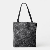 Zwart & Zilver Spin Webs Chique Halloween Kostuum Tote Bag (Achterkant)
