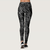 Zwart & Zilver Spinnenwebben Chic Halloween Kostuu Leggings (Achterkant)