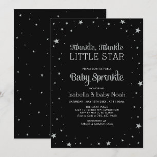 Zwart & Zilver   Twinkelende Kleine Ster Baby Borr Kaart