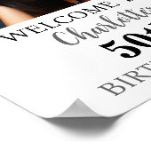 Zwart Zilver Verjaardagsfeestje Custom 8.5x11 Poster (Hoek)