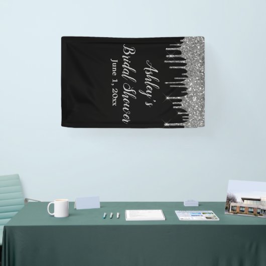 Zwart & Zilver Vrijgezellenfeest Achtergrond Fotoc Spandoek (Beurs)