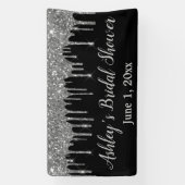 Zwart & Zilver Vrijgezellenfeest Achtergrond Fotoc Spandoek (Verticaal)