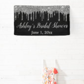 Zwart & Zilver Vrijgezellenfeest Achtergrond Fotoc Spandoek (Insitu)