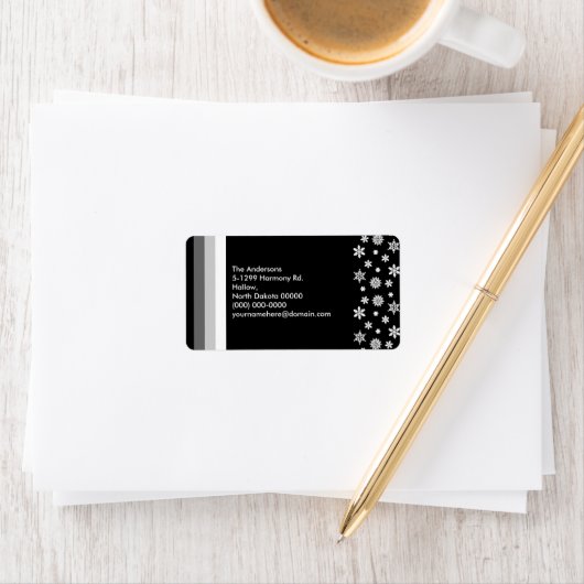 Zwart zilver wit kerstlabel 1 etiket (Insitu)