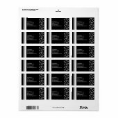 Zwart zilver wit kerstlabel 1 etiket (Full Sheet)