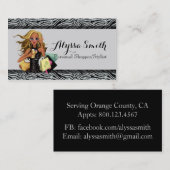 Zwart-zilver Zebra Glitter Shopper Visitekaartje (Voorkant / Achterkant)