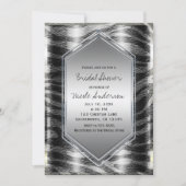 Zwart Zilver Zebra Wild Animal Print Exotic Party Kaart (Voorkant)