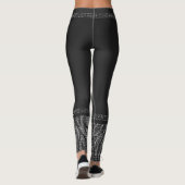 Zwart Zilver Zebra Wild Animal Print Exotische Gla Leggings (Achterkant)