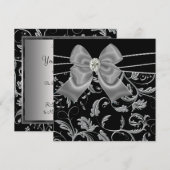 Zwart Zilver Zwart Uitnodigingen voor alle gelegen (Voorkant / Achterkant)