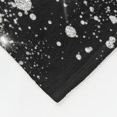 Zwart zilveren aangepaste fotoglitter-monogram fleece deken (Hoek)