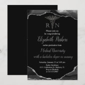 Zwart & Zilveren Agaat Verpleegkundig Afstudeerfee Kaart (Voorkant / Achterkant)