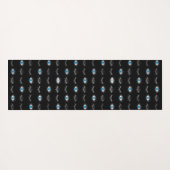 Zwart & Zilveren Blauw Evil Eye Wimpers Nazar Mati Yogamat (Achterkant (horizontaal))