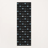 Zwart & Zilveren Blauw Evil Eye Wimpers Nazar Mati Yogamat (Voorkant)