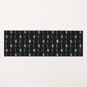Zwart & Zilveren Blauw Evil Eye Wimpers Nazar Mati Yogamat (Voorkant (horizontaal))