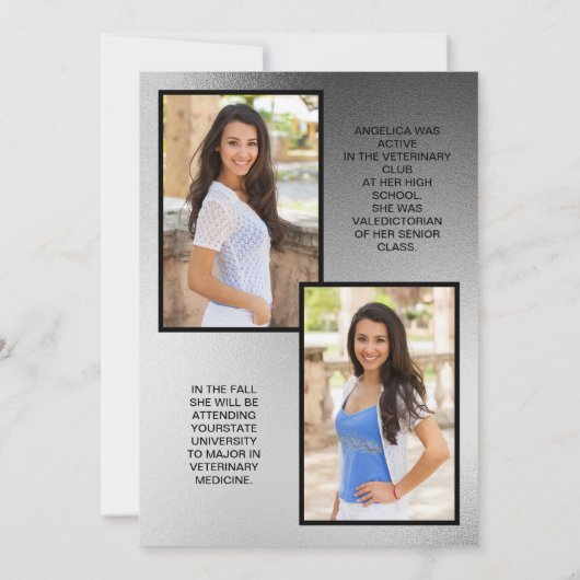 Zwart zilveren boog fotoklasse 2024 Afstuderen (Achterkant)