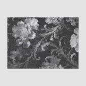 Zwart Zilveren Botanische Decoupage Tissuepapier (Voorkant)