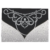 Zwart Zilveren Diamant Vrouwen Groot Cadeauzakje (Achterkant)