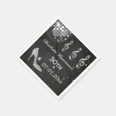 Zwart/Zilveren Disco Ball en Sparkle Heels 30th Servetten (Hoek)