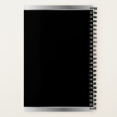 Zwart zilveren elegant logo op maat notitieboek (Achterkant)