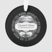 Zwart Zilveren Foto 10e bruiloft Jubileum Ornament (voorkant)