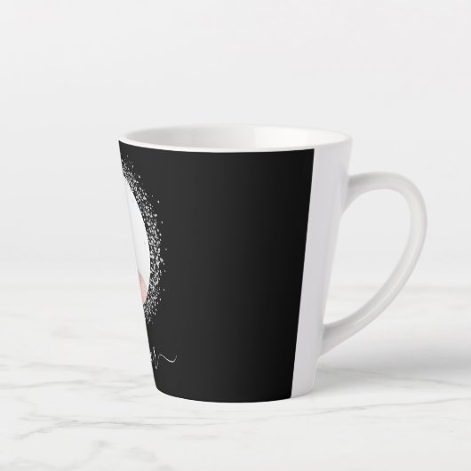 Zwart zilveren fotoglitter-naamscript latte mok (Rechts)