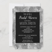 Zwart Zilveren Glam Glitter Snake Skin Kaart (Voorkant)