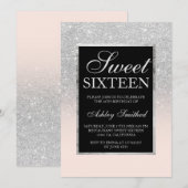 zwart zilveren glitter roze elegante chique Sweet  Kaart (Voorkant / Achterkant)