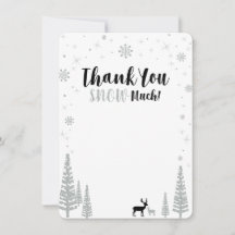 Zwart & Zilveren Jongens Winter wonderland Bedankt