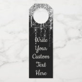 Zwart zilveren jubileumfeest verjaardagscadeau wij flessenhanger (Voorkant)