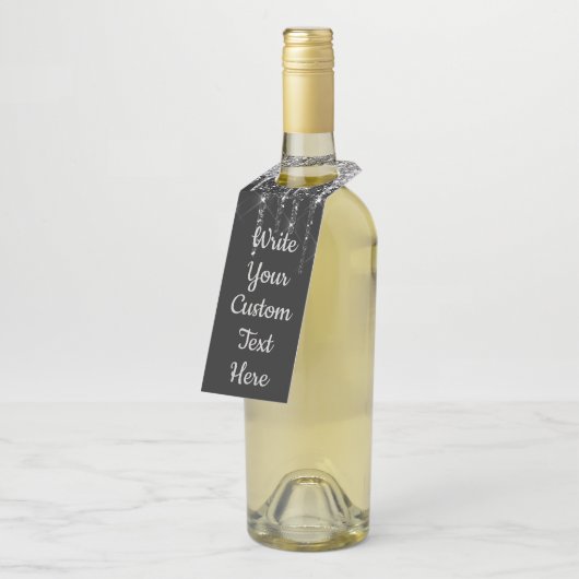 Zwart zilveren jubileumfeest verjaardagscadeau wij flessenhanger (Schuin)