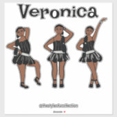 Zwart zilveren jurk #1 sticker (Vel)