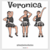 Zwart zilveren jurk #2 sticker (Vel)