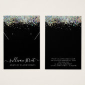 Zwart Zilveren Kalligrafie Ketting Display Kaart (Voorkant /achterkant)