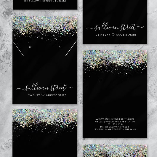 Zwart Zilveren Kalligrafie Ketting Display Kaart