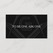 Zwart-zilveren Masonische Visitekaartjes | Freemas (Achterkant)