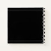 Zwart zilveren naam script minimalistisch notitieboek (Achterkant)