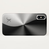 Zwart & Zilveren Roestvrij staal Metallic Achtergr Case-Mate iPhone Case (Achterkant (horizontaal))