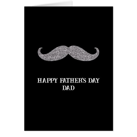 Zwart Zilveren snor Vaderdag (Voorkant)