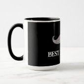 Zwart Zilveren snor Vaderdag Mok (Links)