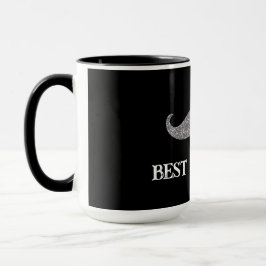 Zwart Zilveren snor Vaderdag Mok