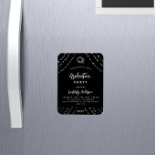 Zwart zilveren sterren afstudeerfeest uitnodiging magneet