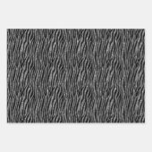 Zwart Zilveren Zebra Animal Print Glitter Inpakpapier Vel (Voorkant)