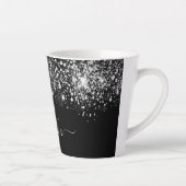 Zwart zilverglitternaamscript latte mok (Rechts)
