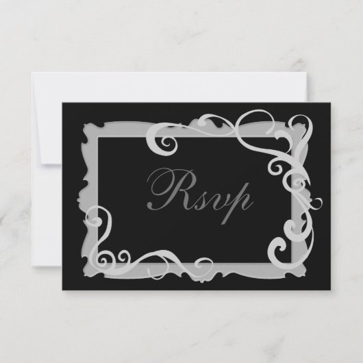 Zwart/Zilvergrijs Swirl Lijst Matching RSVP (Voorkant)