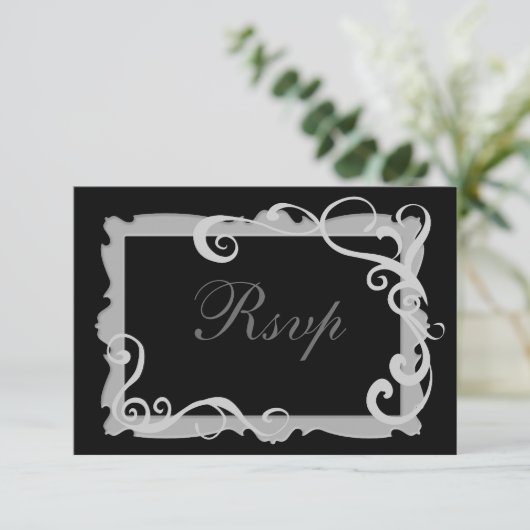 Zwart/Zilvergrijs Swirl Lijst Matching RSVP (Staand voorkant)