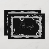 Zwart/Zilvergrijs Swirl Lijst Matching RSVP (Voorkant / Achterkant)