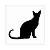 Zwart zittend kat silhouet rubberstempel (Afrduk)