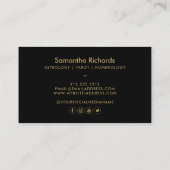 Zwart Zodiac Astrologie Gouden Sterren Visitekaartje (Achterkant)