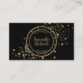 Zwart Zodiac Astrologie Gouden Sterren Visitekaartje (Voorkant)