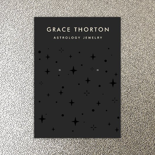 Zwart zodiac Celestial Star-beeldscherm Visitekaartje